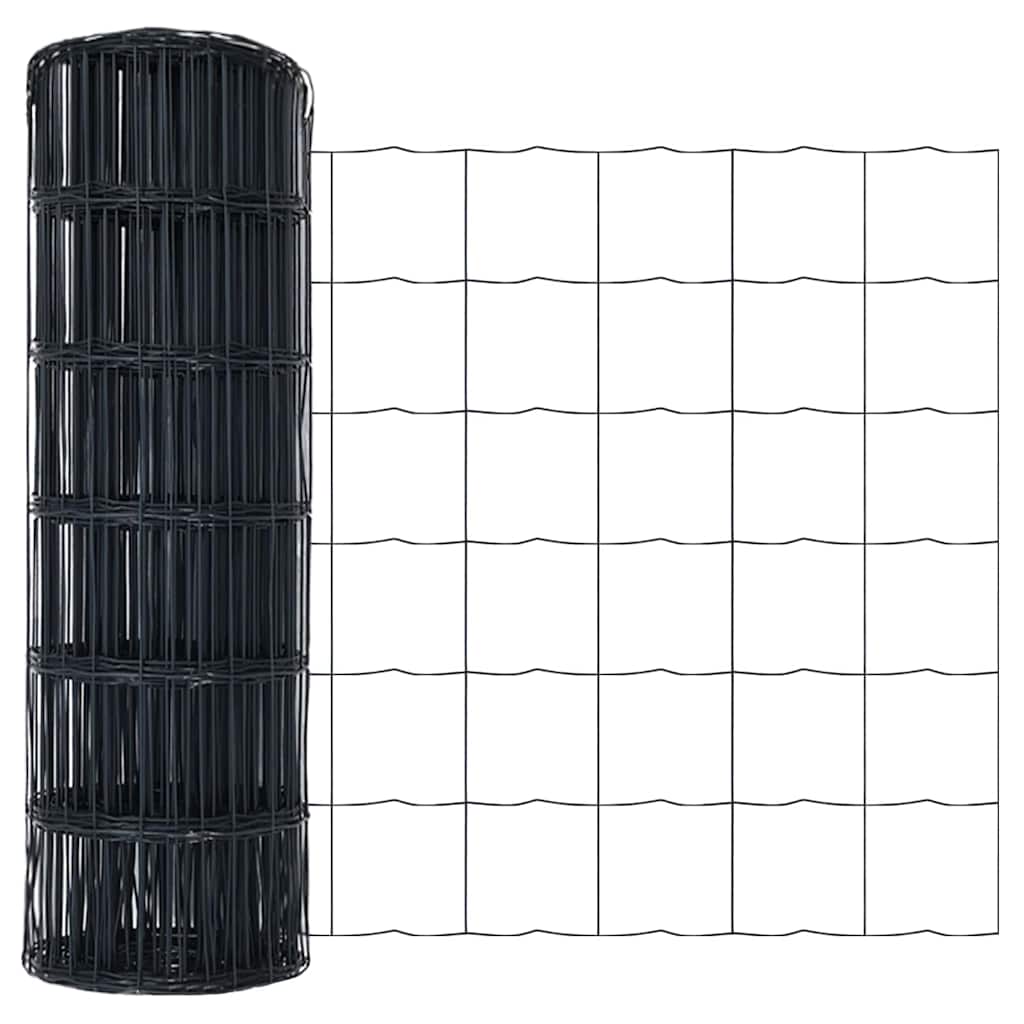 Vidaxx Eurozaun grau 0,4 x 10 m PVC-beschichtetes Eisen