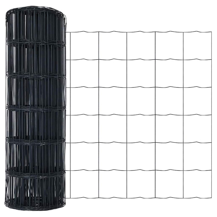 Vidaxx Eurozaun grau 0,4 x 10 m PVC-beschichtetes Eisen