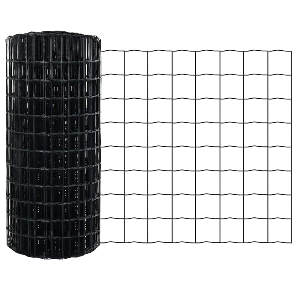 Vidaxx Eurozaun grau 0,8 x 25 m PVC-beschichtetes Eisen