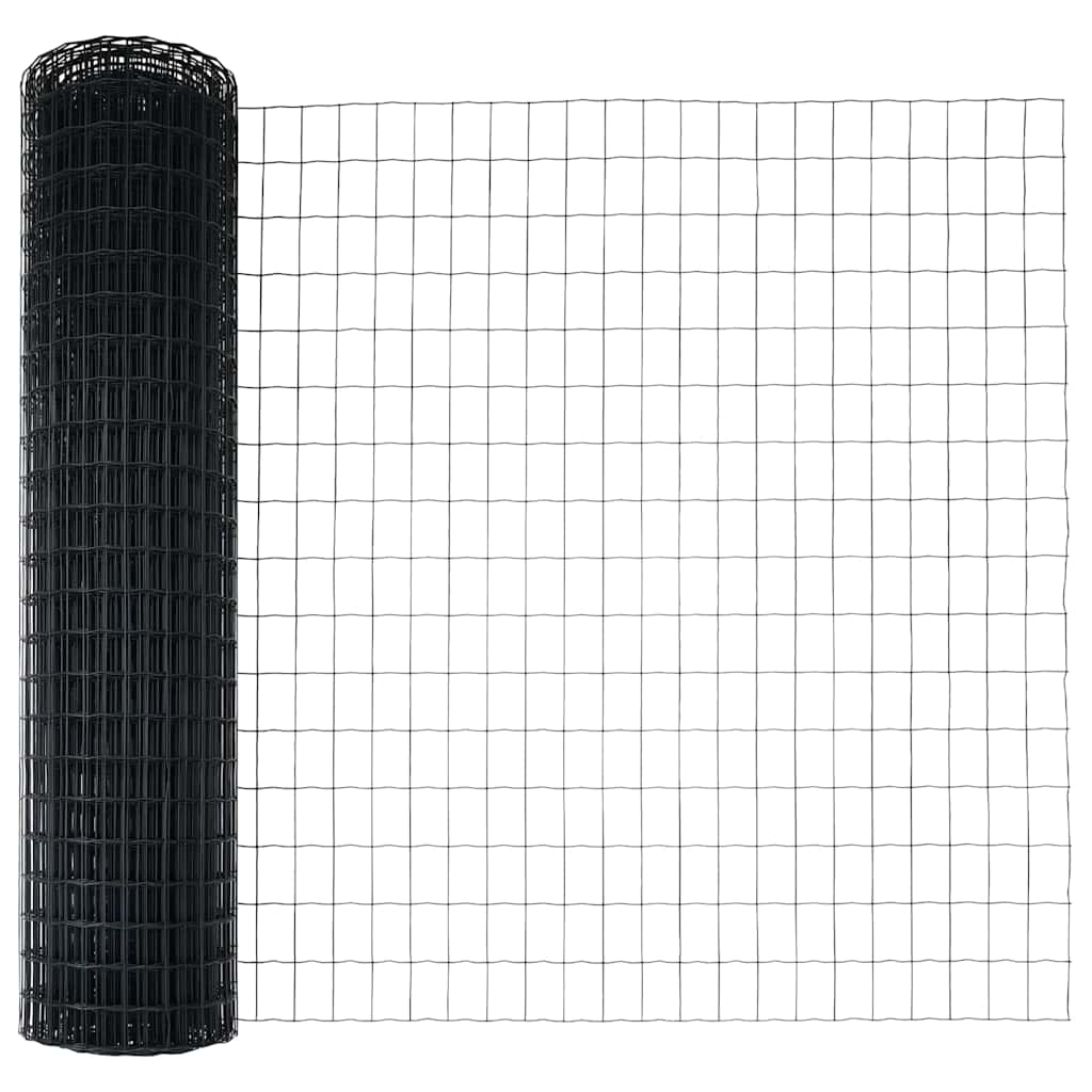Vidaxx Eurozaun grau 1 x 25 m PVC-beschichtetes Eisen