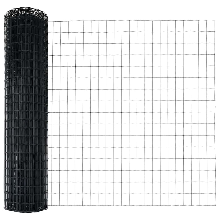 Vidaxx Eurozaun grau 1 x 25 m PVC-beschichtetes Eisen