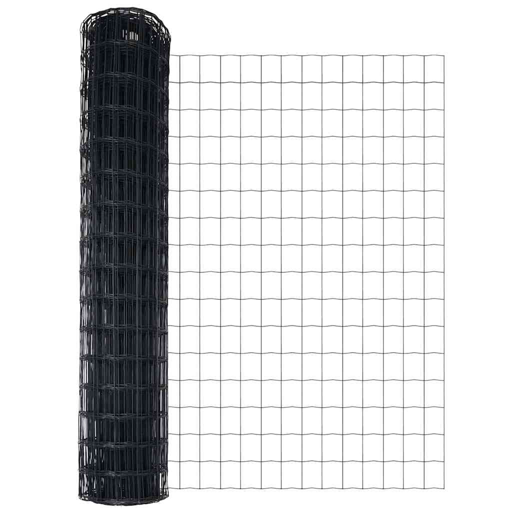 Vidaxx Eurozaun grau 1,4 x 10 m PVC-beschichtetes Eisen