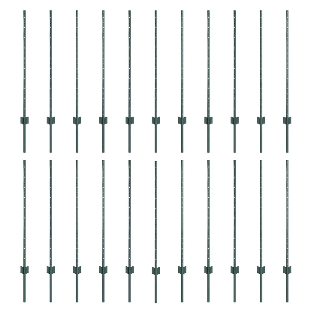Vidaxl Zaunpfosten 22 Stück grün 140 cm Stahl