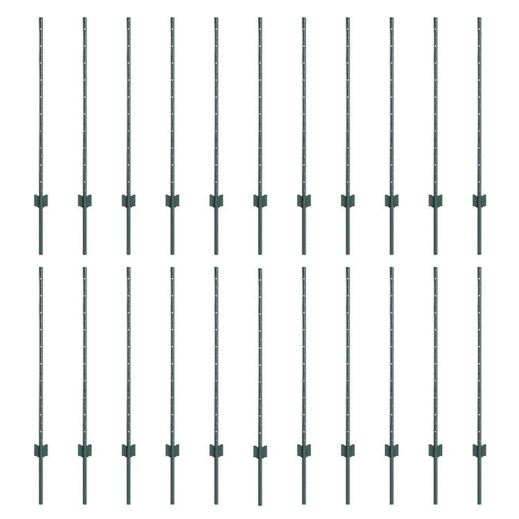 Vidaxl Zaunpfosten 22 Stück grün 140 cm Stahl