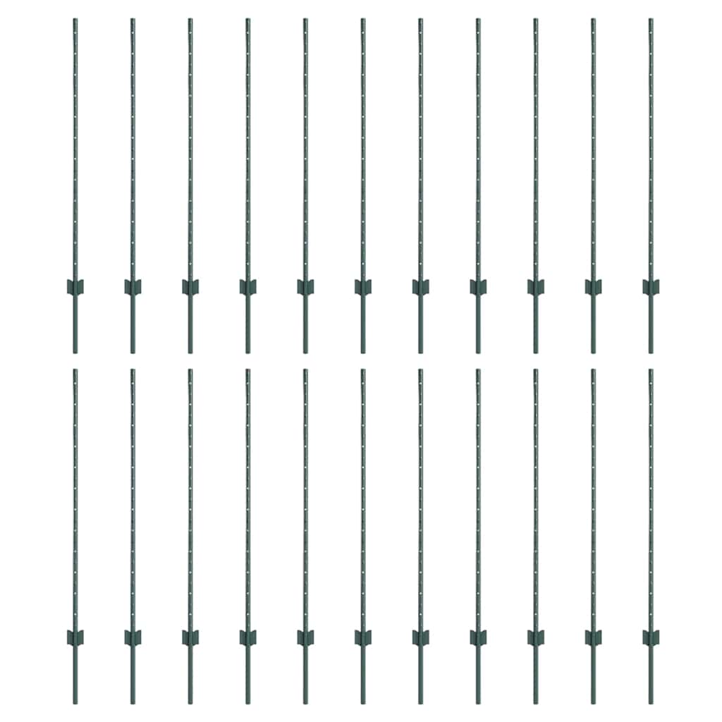 Vidaxl Zaunpfosten 22 Stück grün 160 cm Stahl