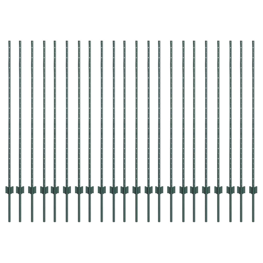 Vidaxl Zaunpfosten 22 Stück grün 180 cm Stahl