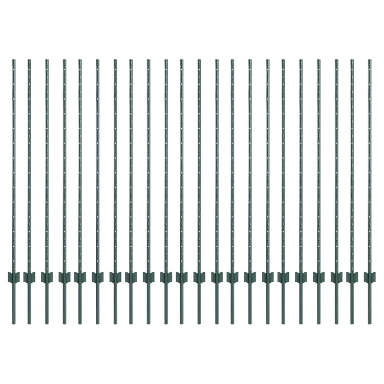 Vidaxl Zaunpfosten 22 Stück grün 180 cm Stahl
