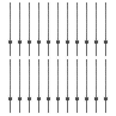 Vidaxl Zaunpfosten 22 Stück grau 120 cm Stahl