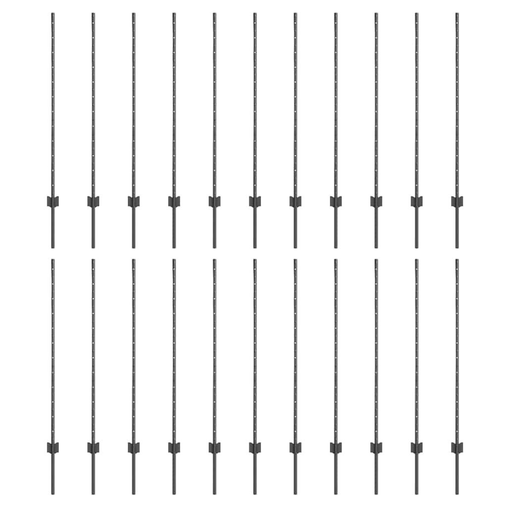 Vidaxl Zaunpfosten 22 Stück grau 160 cm Stahl