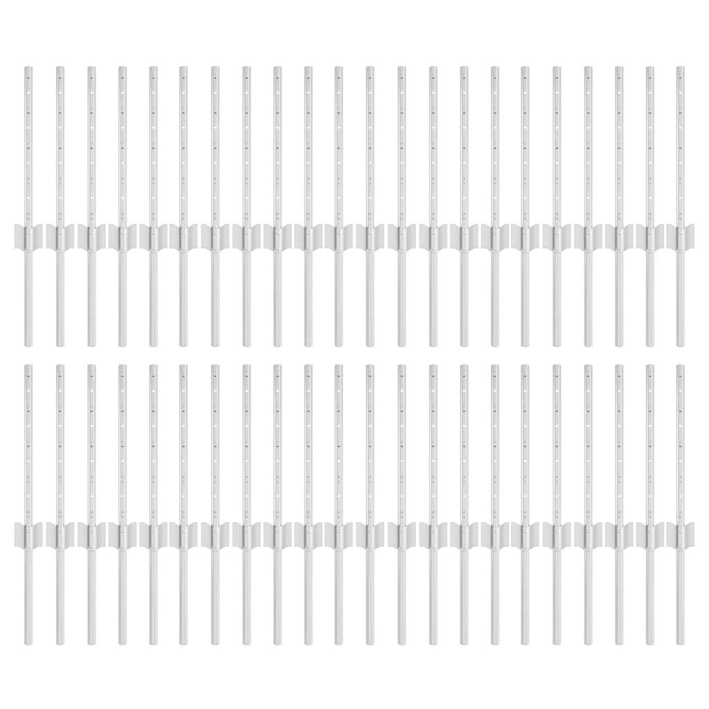 Vidaxl Zaunpfosten 44 Stück Silber 80 cm Stahl