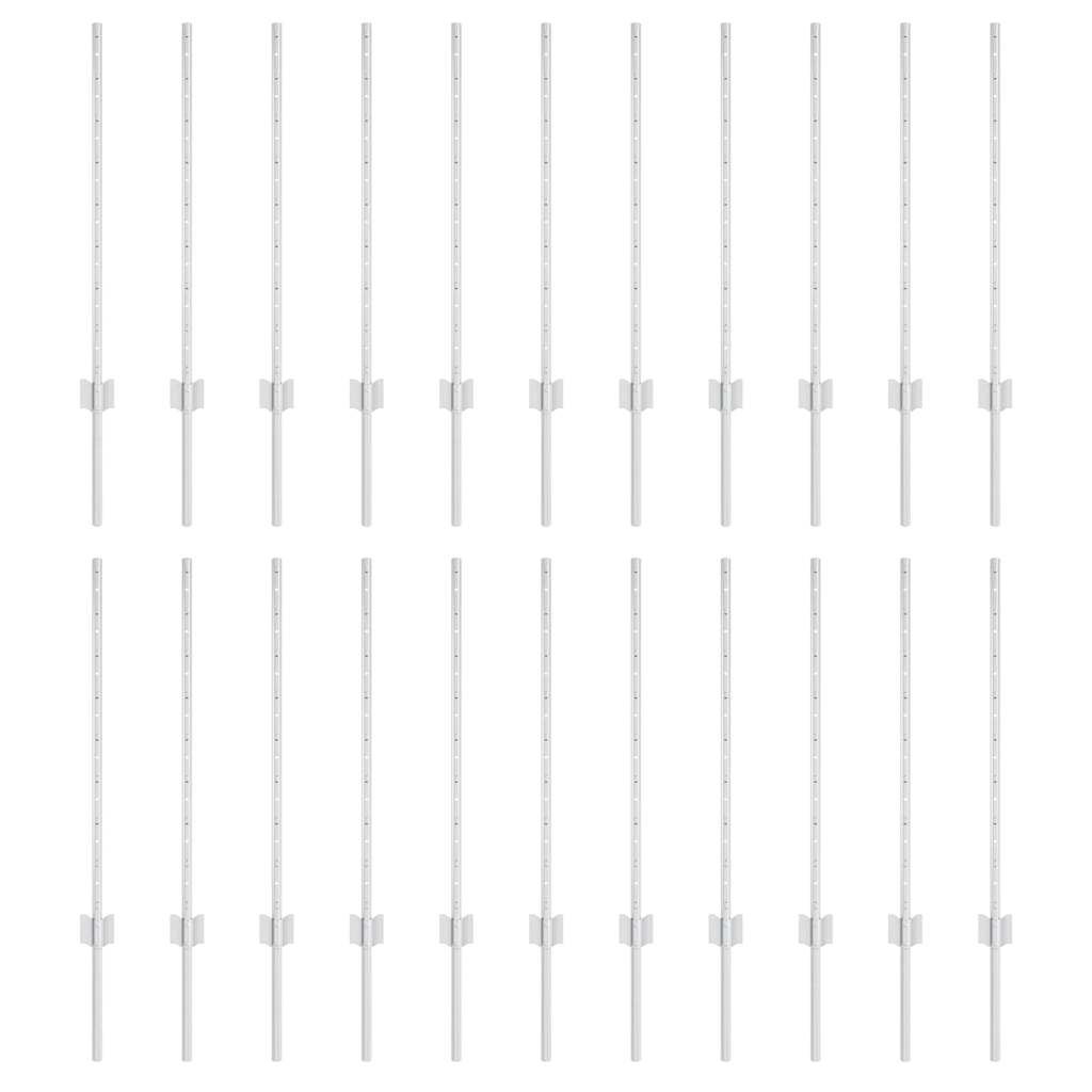 Vidaxl Zaunpfosten 22 Stück Silber 120 cm Stahl