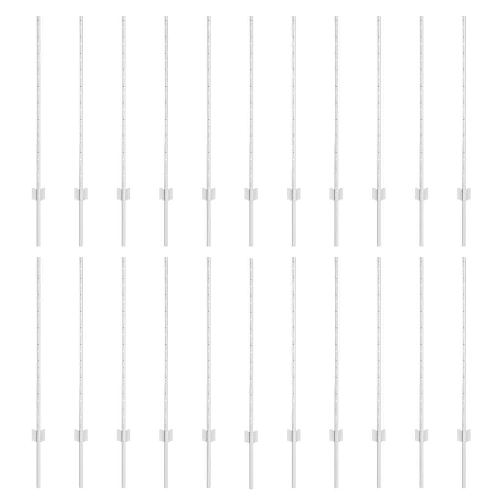 Vidaxl Zaunpfosten 22 Stück Silber 140 cm Stahl