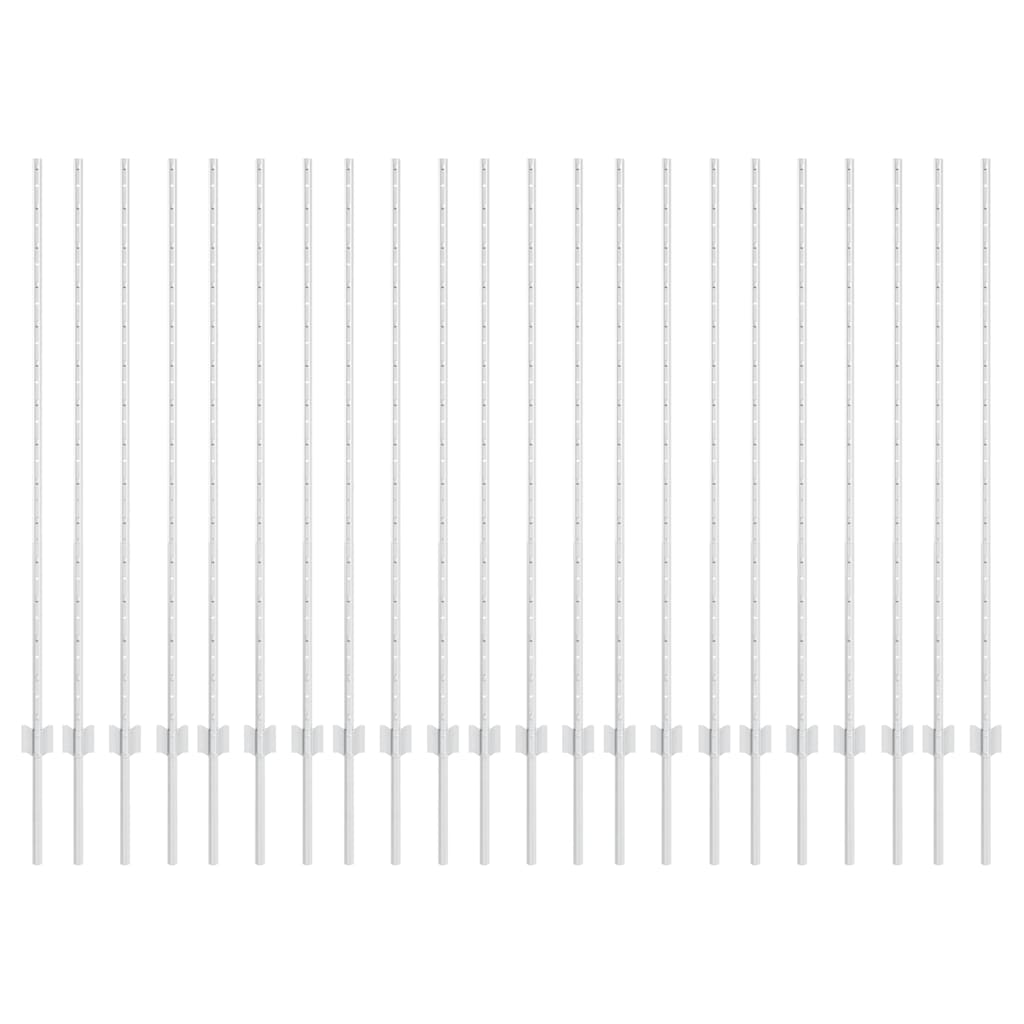 Vidaxl Zaunpfosten 22 Stück Silber 180 cm Stahl