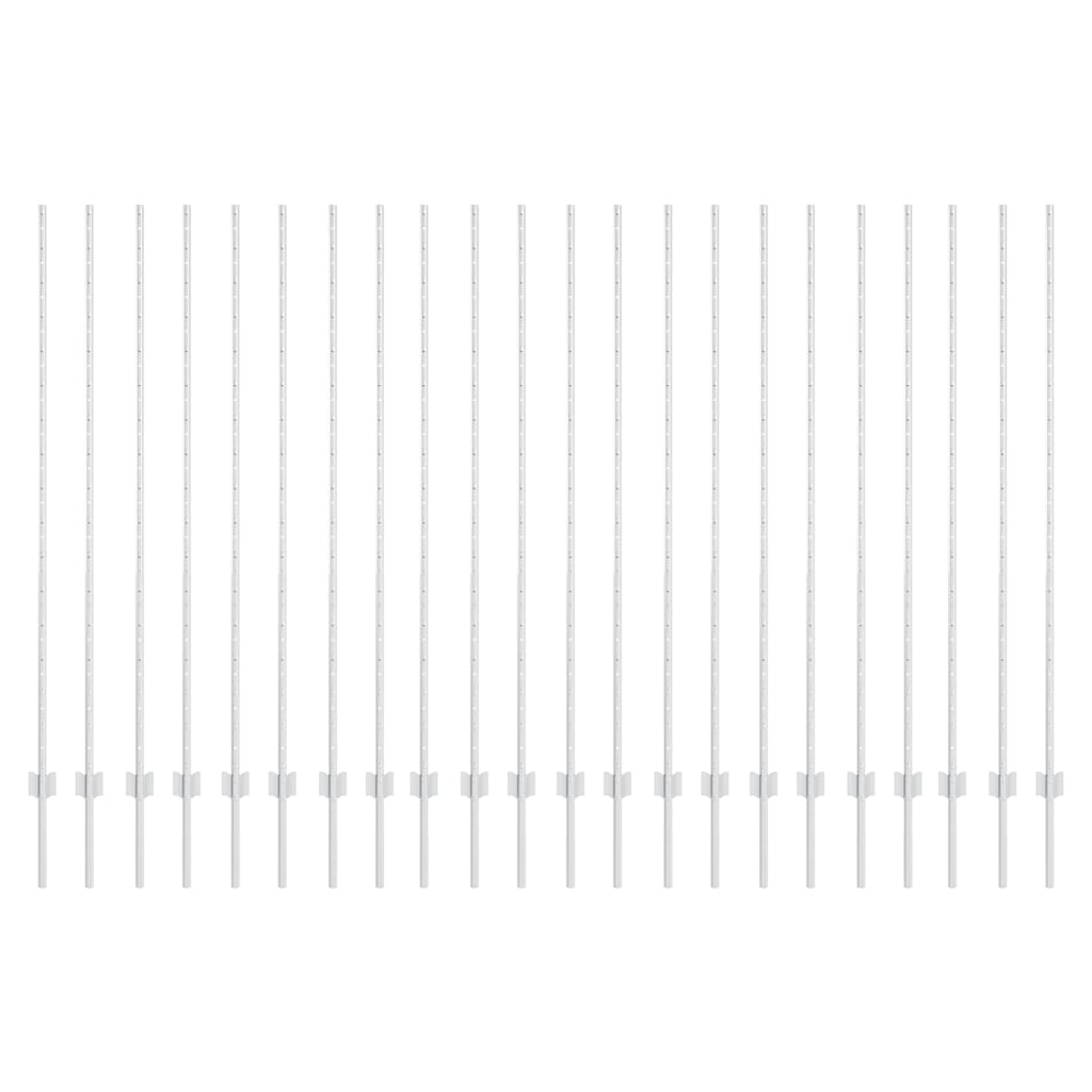Vidaxl Zaunpfosten 22 Stück Silber 200 cm Stahl
