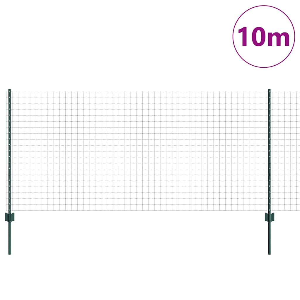 Vidaxxl-Zaun mit Pfosten grün 1 x 10 m aus Stahl und PVC