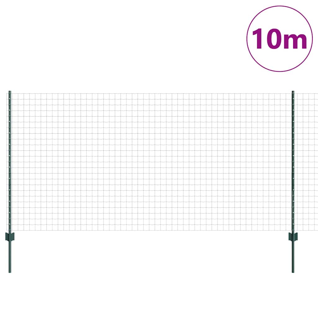Vidaxxl-Zaun mit Pfosten grün 1,2 x 10 m aus Stahl und PVC