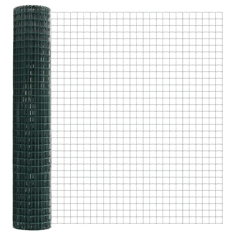 Vidaxl-Zaun mit Pfosten grün 1,5 x 10 m aus Stahl und PVC
