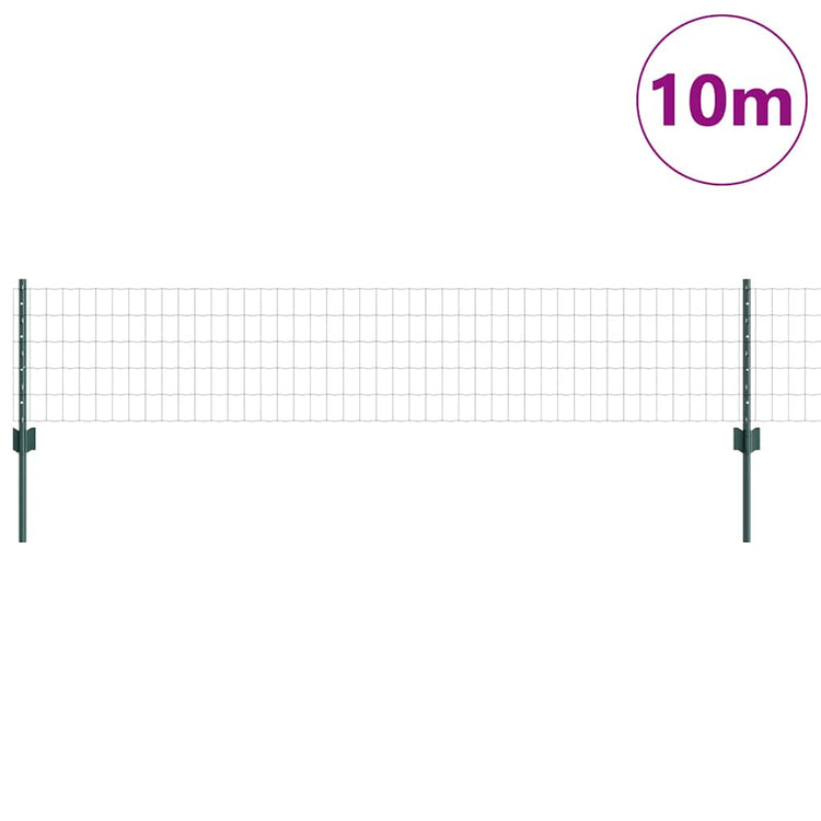 Vidaxxl-Zaun mit Pfosten grün 0,4 x 10 m aus Stahl und PVC