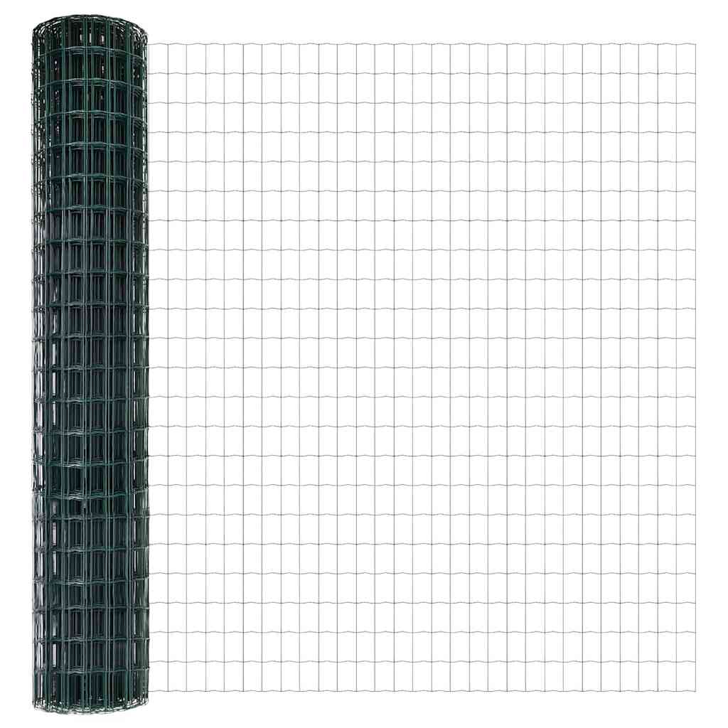 Vidaxl-Zaun mit Pfosten grün 1,6 x 10 m aus Stahl und PVC