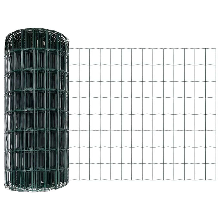 Vidaxl-Zaun mit Pfosten grün 0,8 x 10 m aus Stahl und PVC