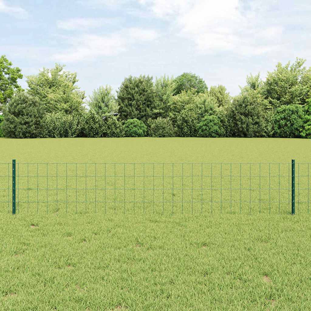 Vidaxxl-Zaun mit Pfosten grün 0,4 x 10 m aus Stahl und PVC