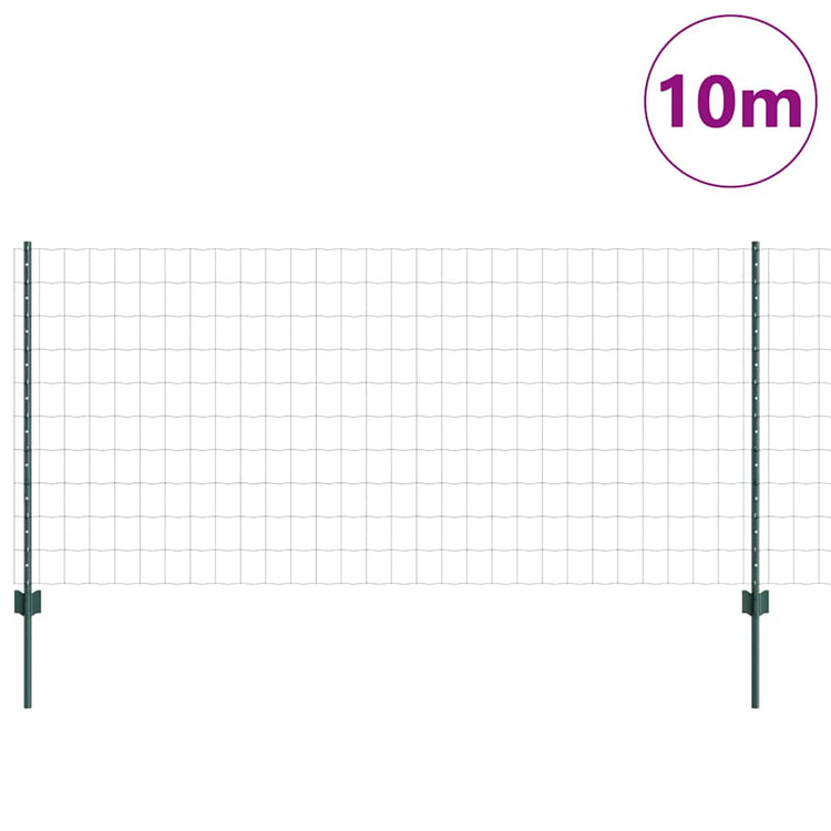 Vidaxxl-Zaun mit Pfosten grün 1 x 10 m aus Stahl und PVC