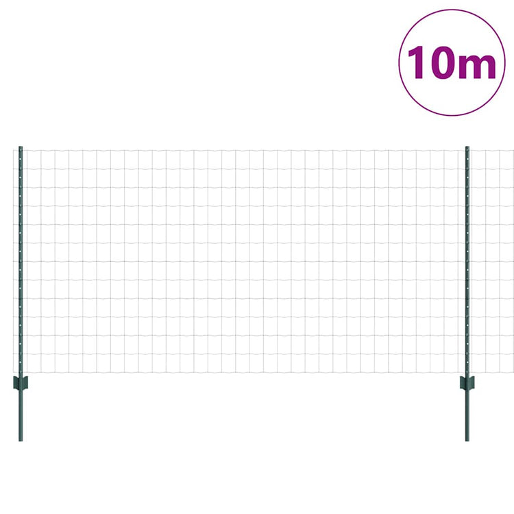 Vidaxxl-Zaun mit Pfosten grün 1,2 x 10 m aus Stahl und PVC
