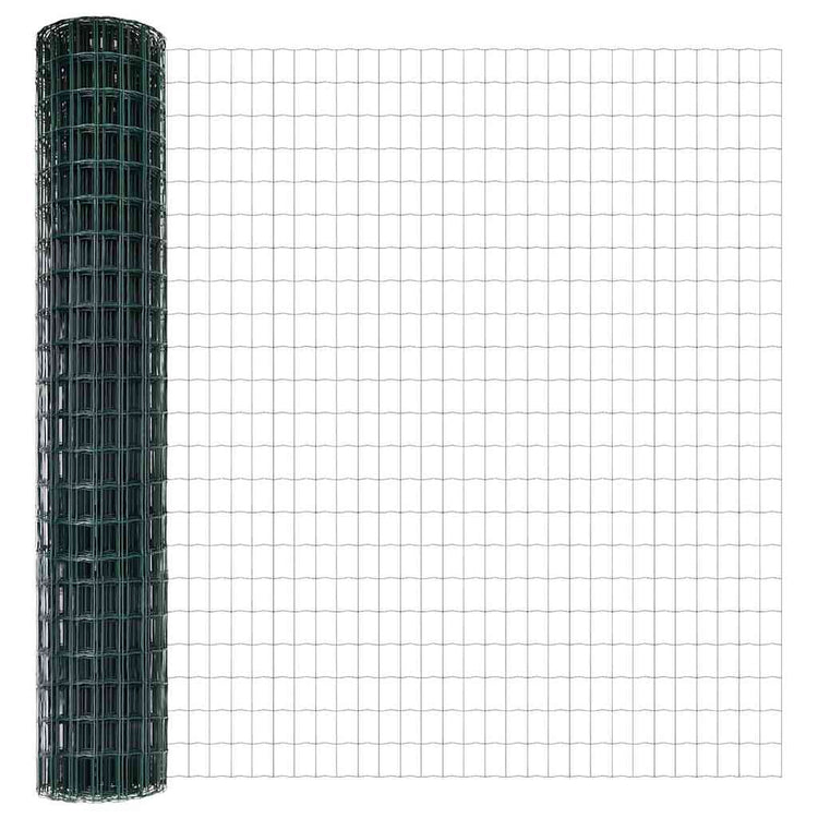 Vidaxl-Zaun mit Pfosten grün 1,5 x 10 m aus Stahl und PVC