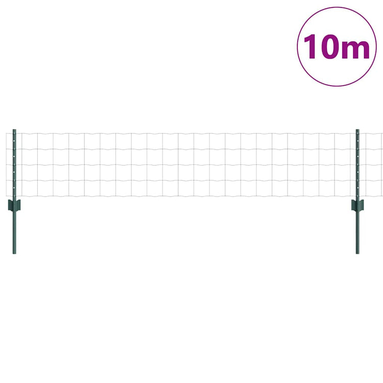 Vidaxxl-Zaun mit Pfosten grün 0,4 x 10 m aus Stahl und PVC