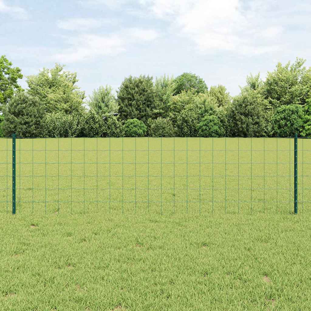 Vidaxxl-Zaun mit Pfosten grün 0,6 x 10 m aus Stahl und PVC