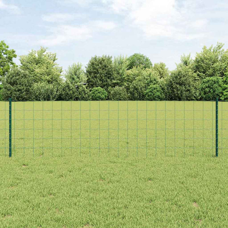 Vidaxxl-Zaun mit Pfosten grün 0,6 x 10 m aus Stahl und PVC