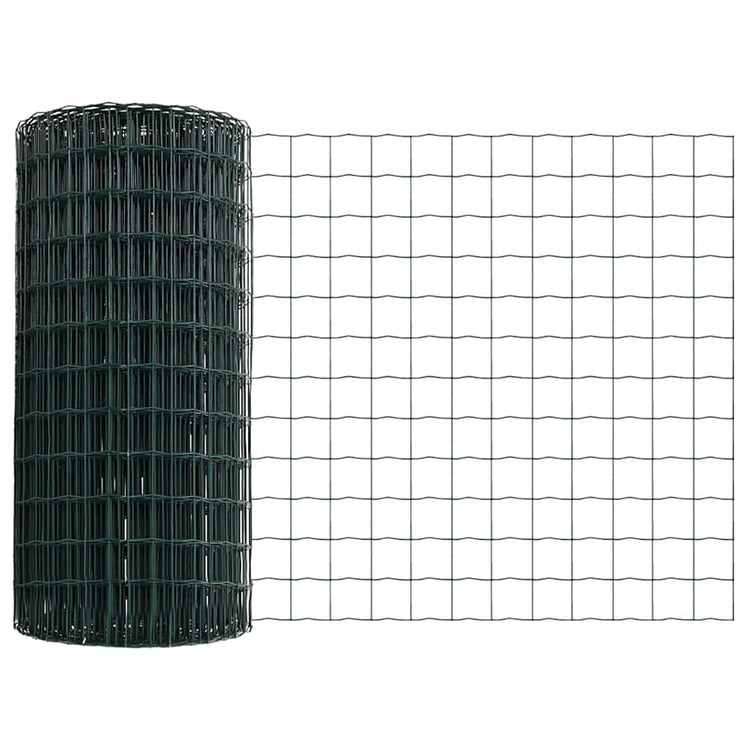 Vidaxxl-Zaun mit Pfosten grün 0,6 x 10 m aus Stahl und PVC
