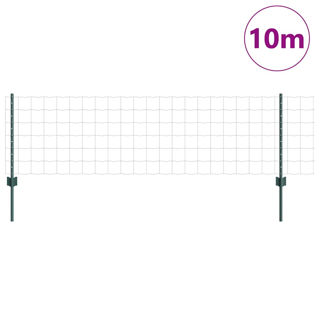 Vidaxxl-Zaun mit Pfosten grün 0,6 x 10 m aus Stahl und PVC