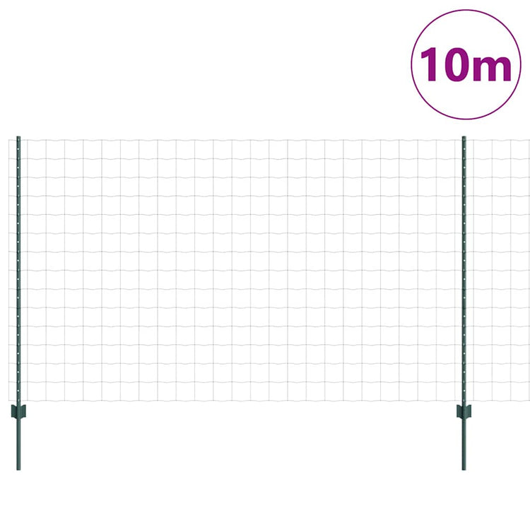 Vidaxxl-Zaun mit Pfosten grün 1,4 x 10 m aus Stahl und PVC