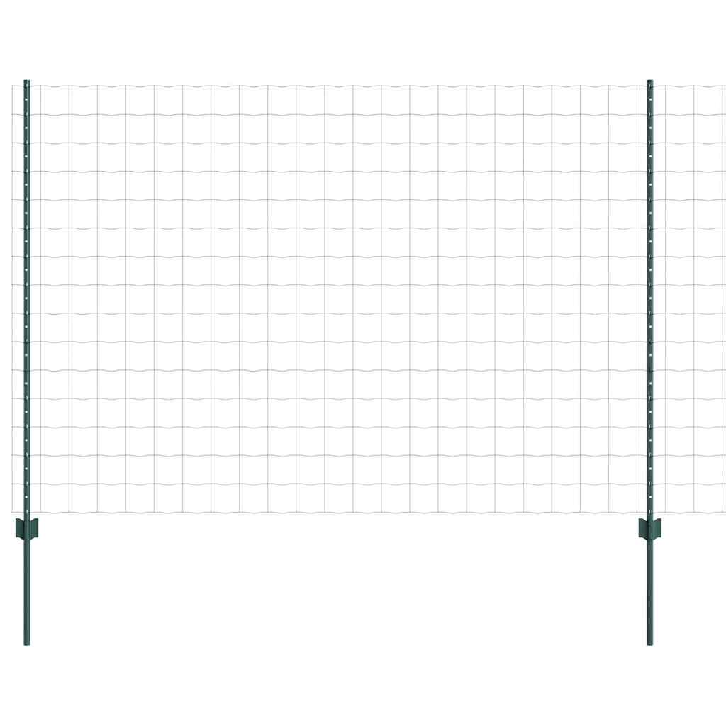Vidaxl-Zaun mit Pfosten grün 1,6 x 10 m aus Stahl und PVC