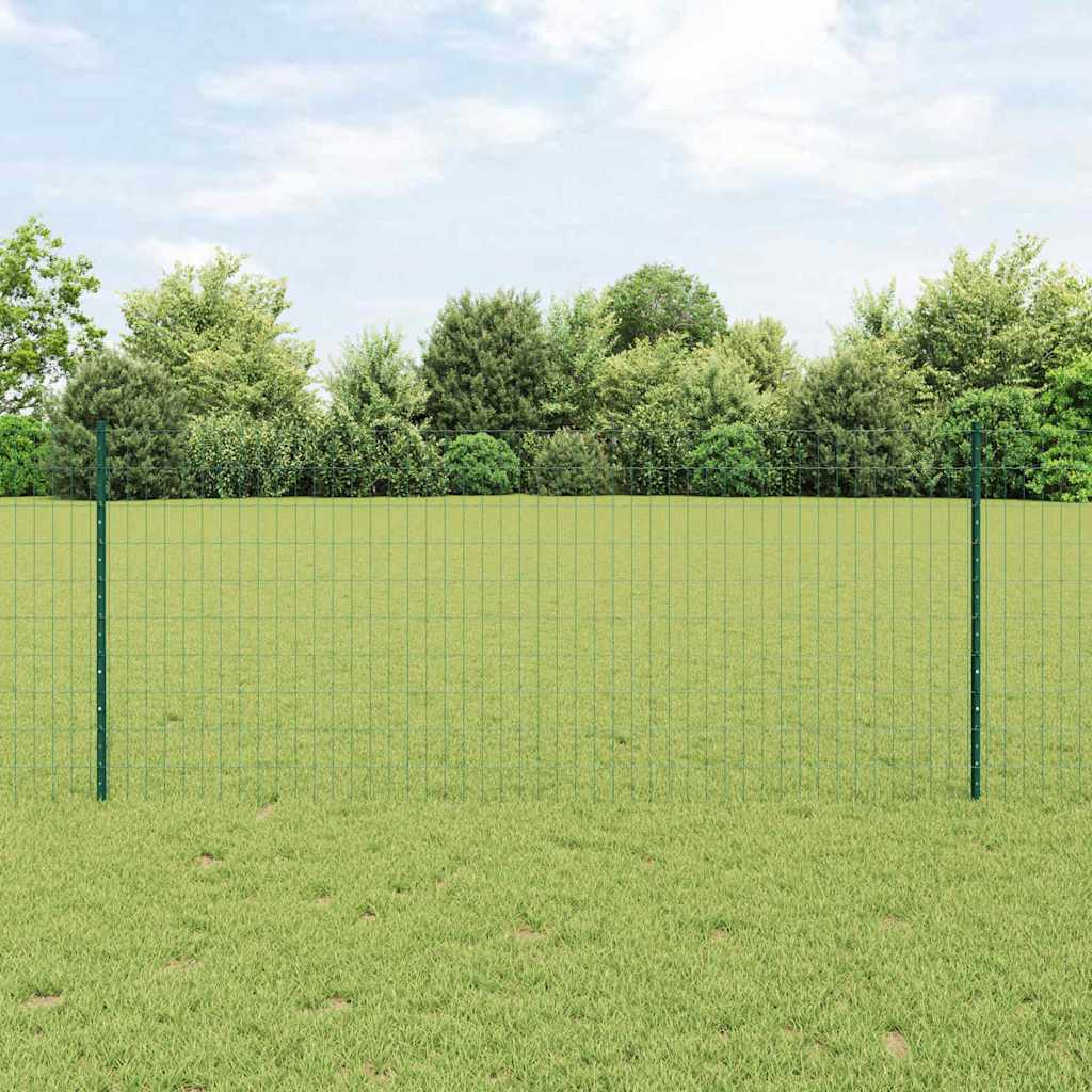 Vidaxxl-Zaun mit Pfosten grün 1 x 25 m aus Stahl und PVC