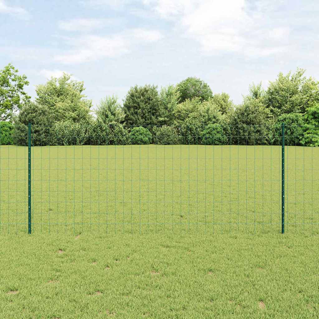 Vidaxxl-Zaun mit Pfosten grün 1 x 25 m aus Stahl und PVC