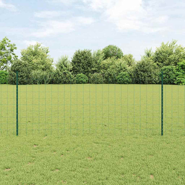 Vidaxxl Zaun mit Pfosten grün 1 x 25 m Stahl