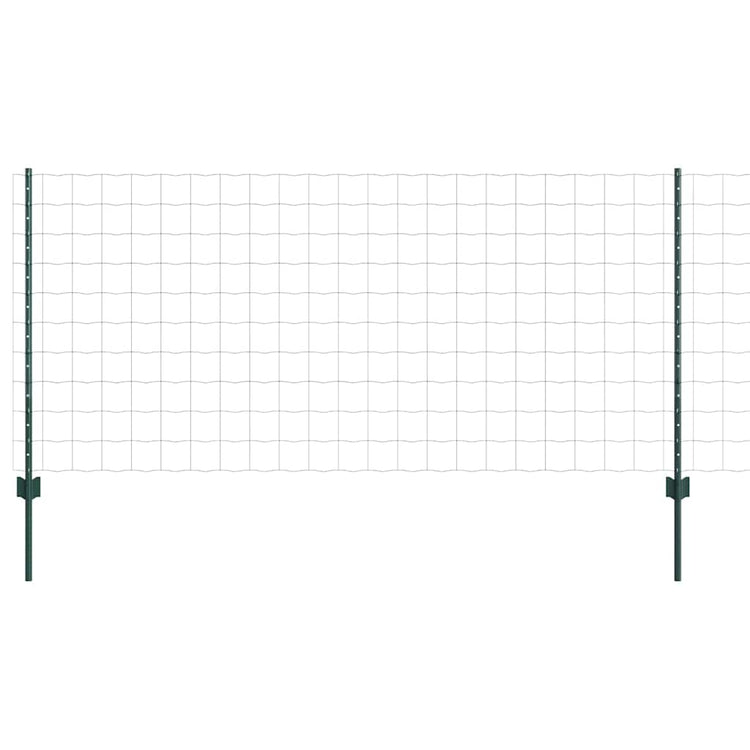 Vidaxxl Zaun mit Pfosten grün 1 x 25 m Stahl