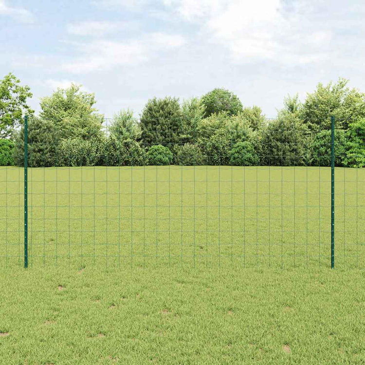 Vidaxxl Zaun mit Pfosten Grün 1,2 x 25 m Stahl