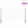 Vidaxxl Zaun mit Pfosten Grün 1,2 x 25 m Stahl