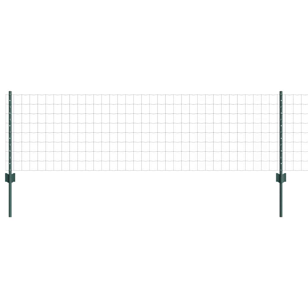 Vidaxxl-Zaun mit Pfosten grün 0,6 x 10 m aus Stahl und PVC