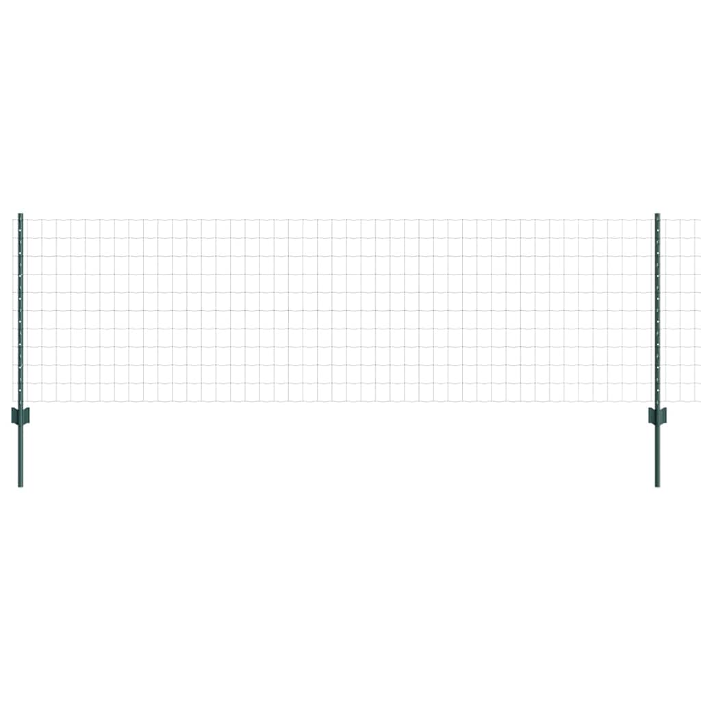 Vidaxxl Zaun mit Pfosten Grün 0,8 x 10 m Stahl