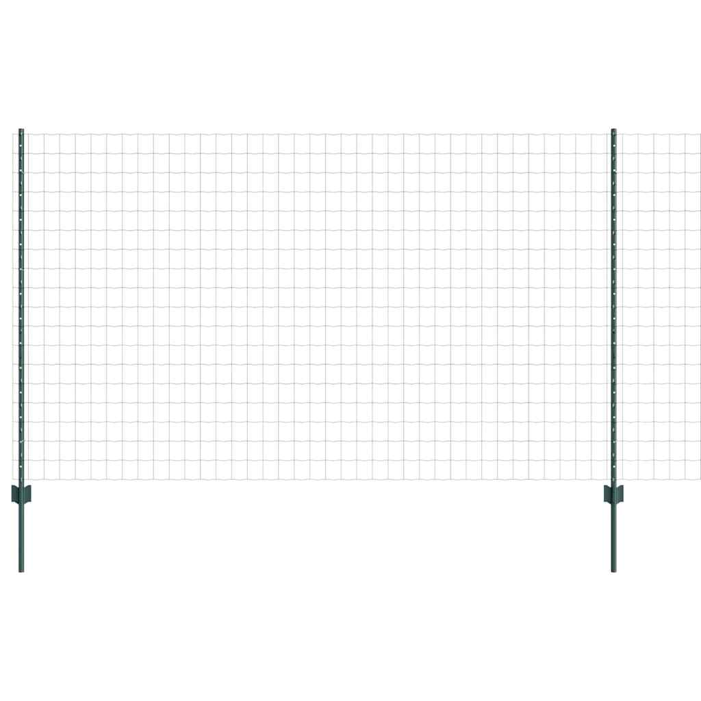 Vidaxxl-Zaun mit Pfosten grün 1,4 x 10 m aus Stahl und PVC