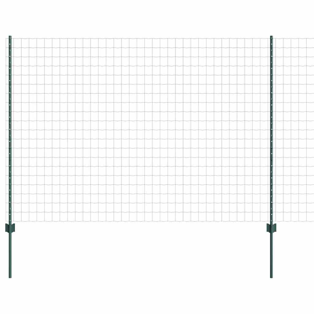 Vidaxxl Zaun mit Pfosten Grün 1,5 x 10 m Stahl