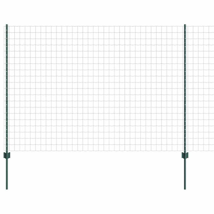 Vidaxl-Zaun mit Pfosten grün 1,6 x 10 m aus Stahl und PVC