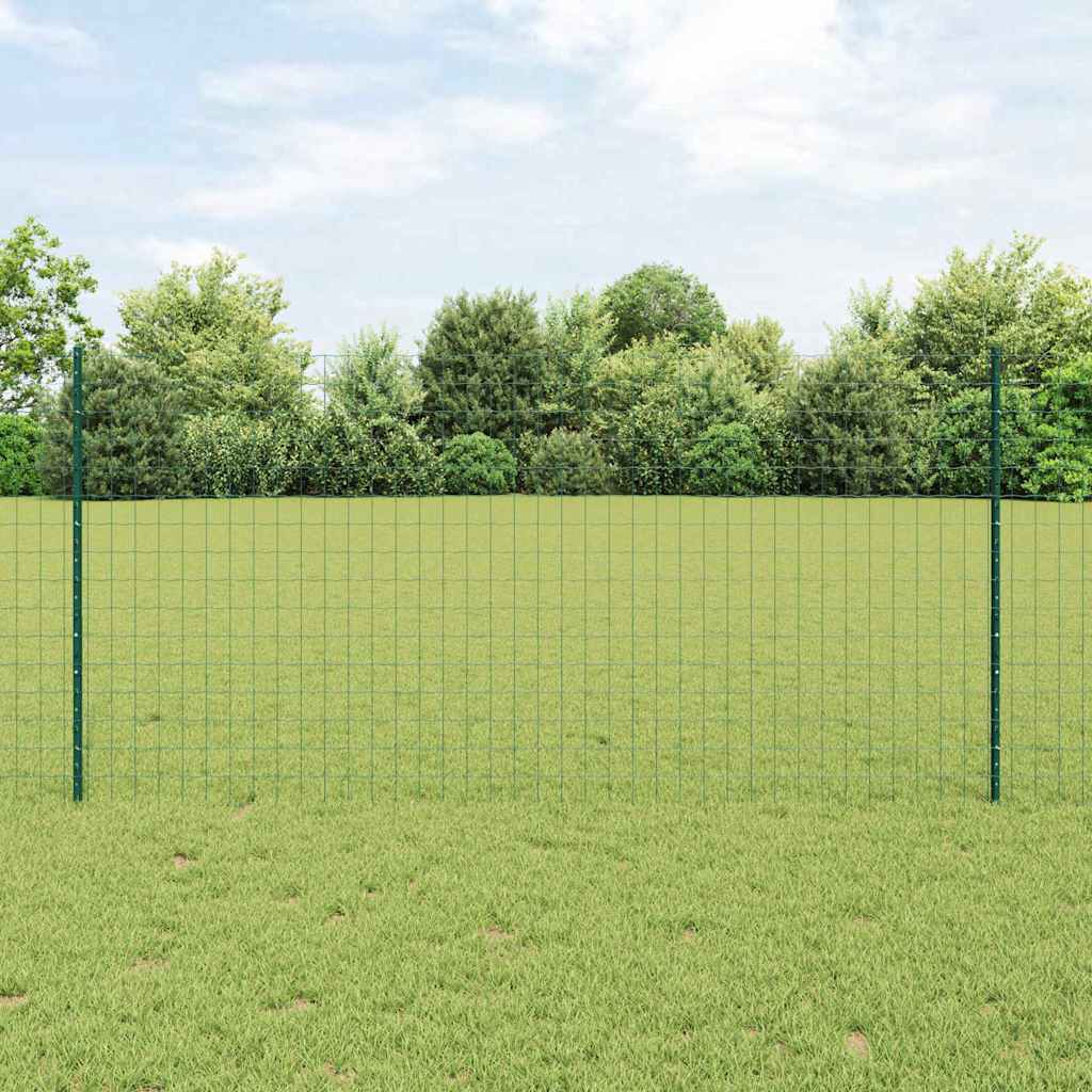 Vidaxxl Zaun mit Pfosten Grün 1,2 x 25 m Stahl