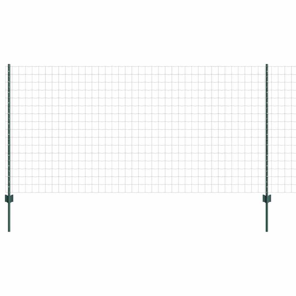Vidaxxl Zaun mit Pfosten Grün 1,2 x 25 m Stahl