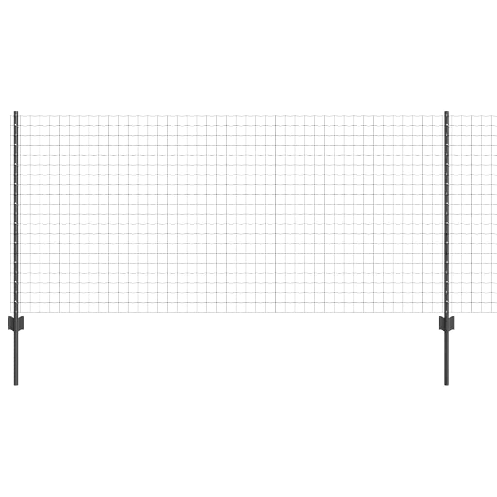 Vidaxl-Zaun mit Pfosten grau 1 x 10 m aus Stahl und PVC