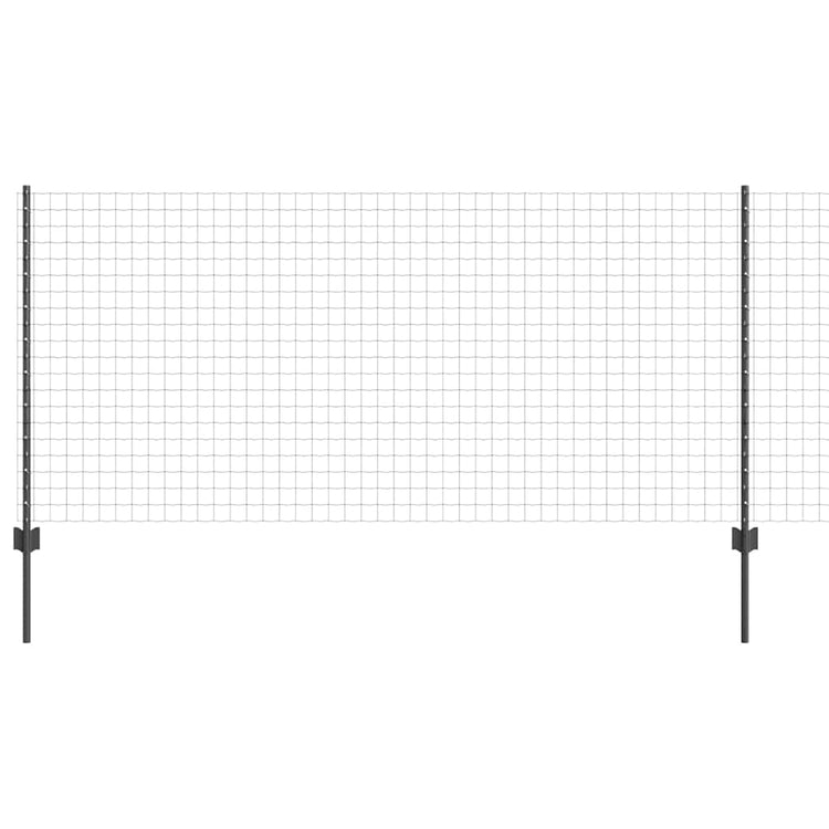 Vidaxl-Zaun mit Pfosten grau 1 x 10 m aus Stahl und PVC